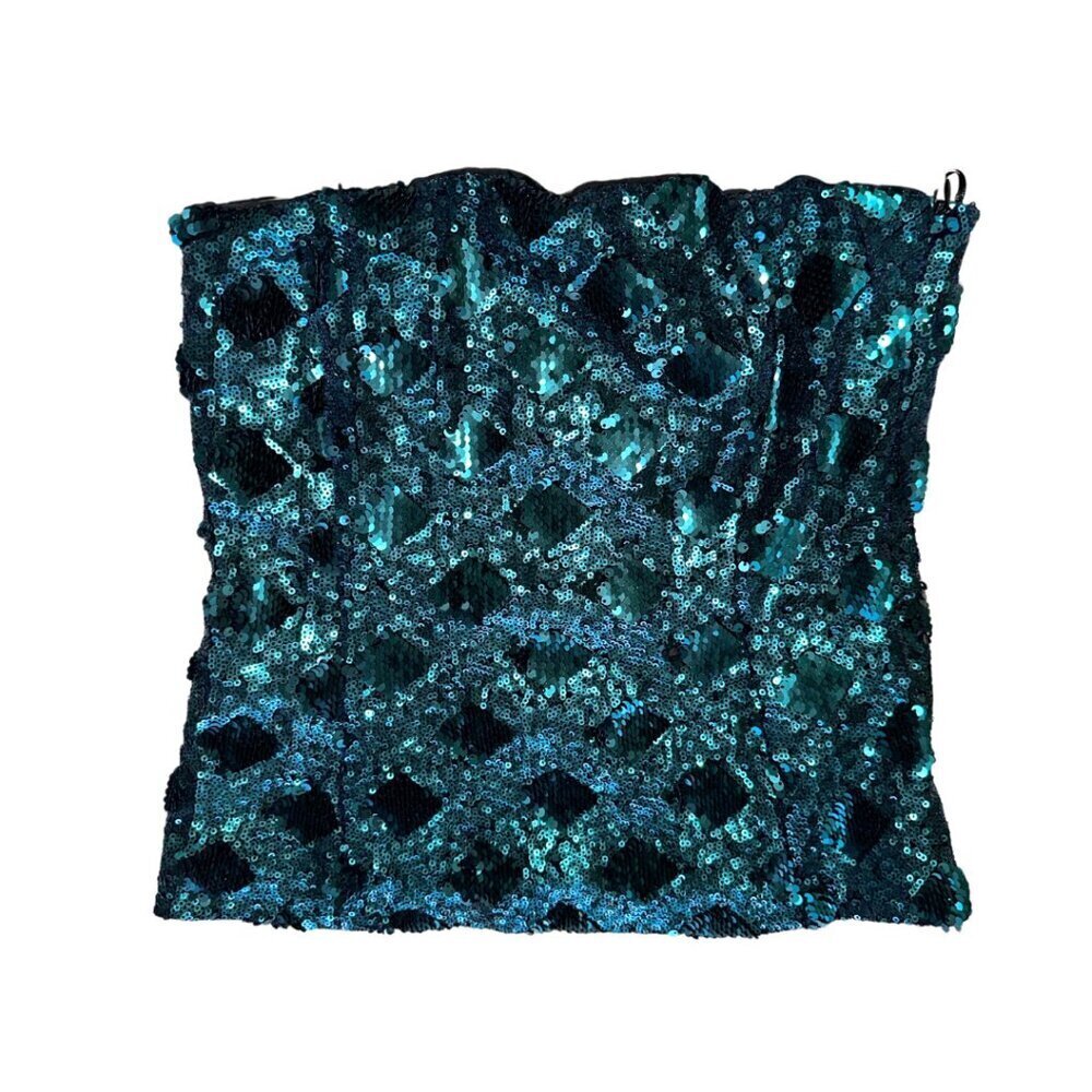 Emerald Green Sequin Tube Top Zara Basic Size Small
